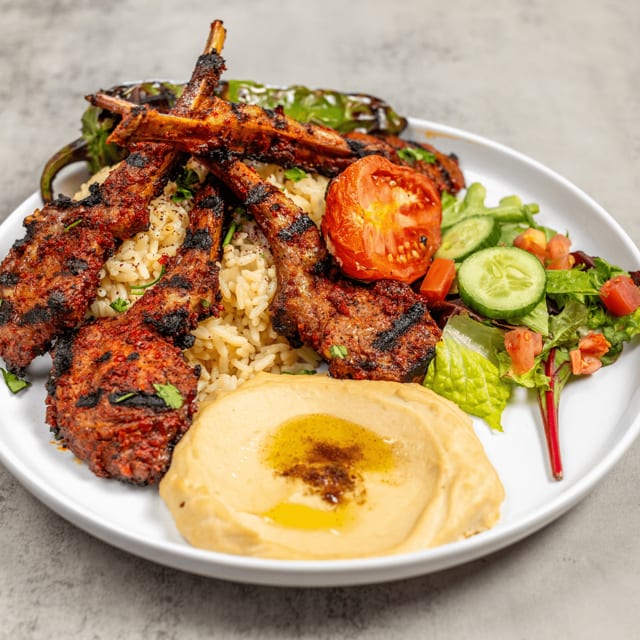 Lamb Chops.  plate.